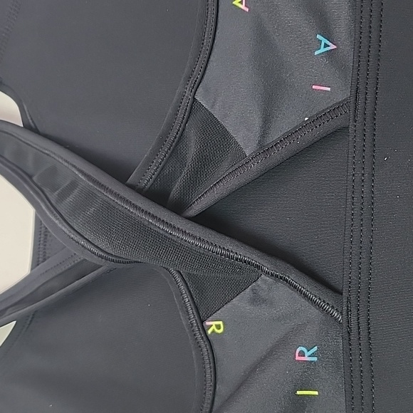 Nike Black Sports Bra with Neon Accents Size Small Featuring AIR Print - Picture 4 of 7